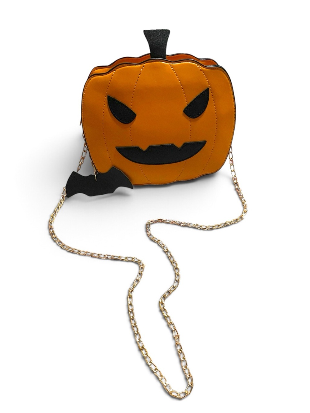 🎃 Halloween Jack-O'-Lantern Crossbody Bag with Bat Charm 🦇